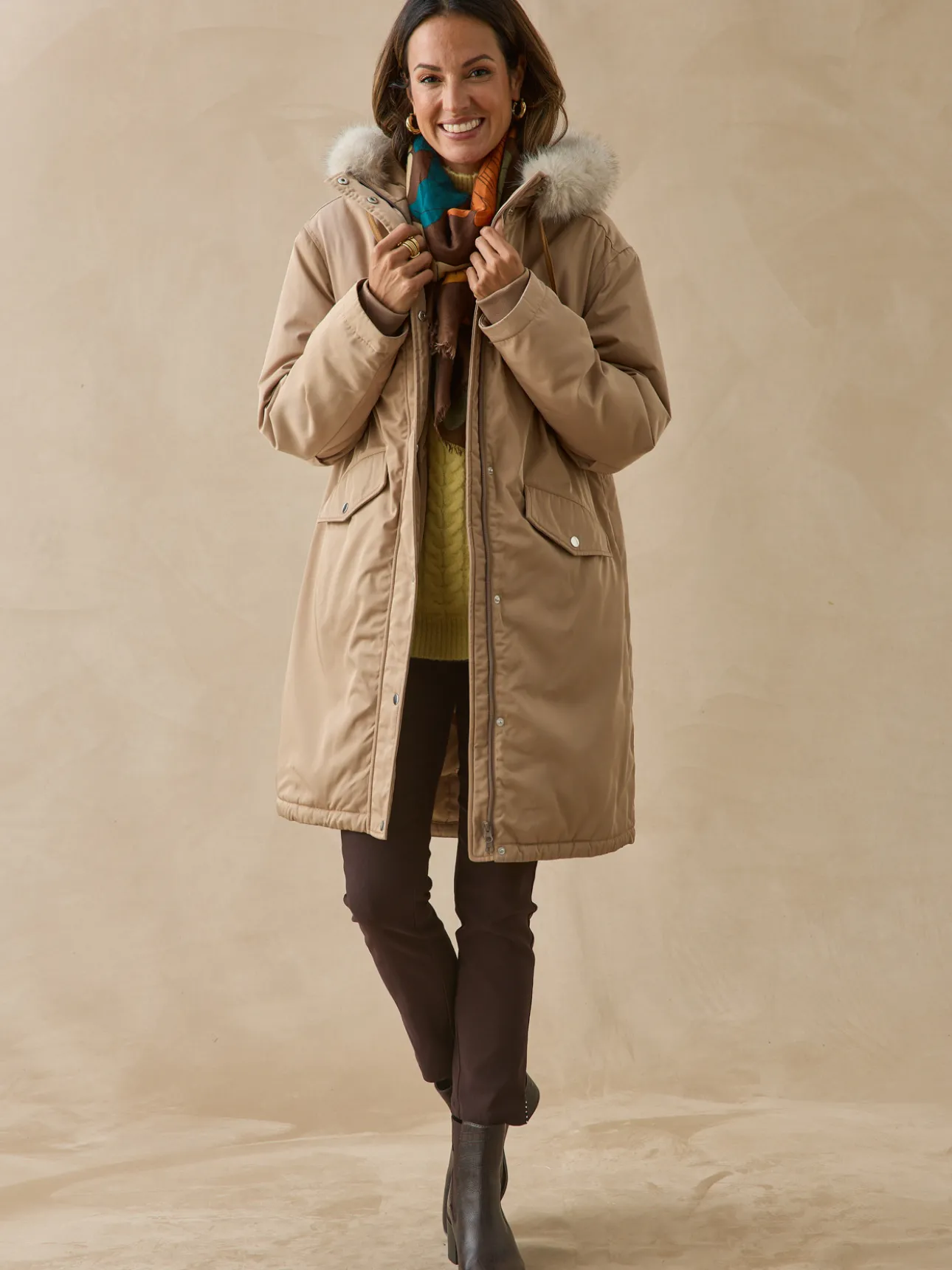 Parka longue intérieur matelassé