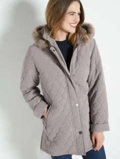 Parka matelassée courte en microfibre