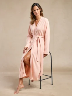 Peignoir kimono en maille jacquard