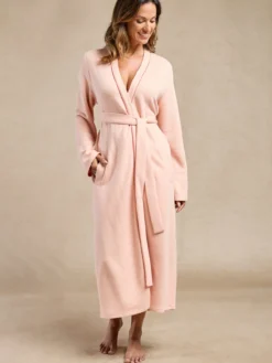 Peignoir kimono en maille jacquard