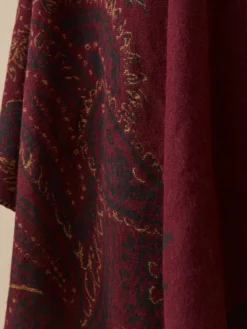 Poncho jacquard à franges