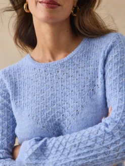 Pull avec jeu de points fantaisie