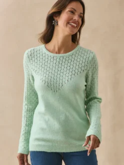 Pull avec jeu de points fantaisie