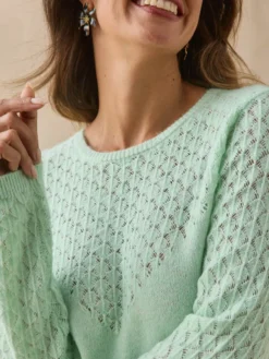 Pull avec jeu de points fantaisie