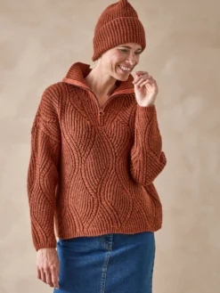 Pull camionneur zippé et bonnet