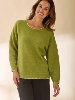 Pull classique avec laine col rond