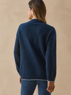 Pull classique avec laine col rond