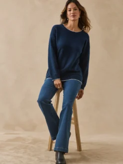 Pull classique avec laine col rond