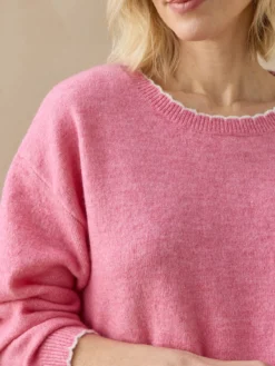 Pull classique avec laine col rond