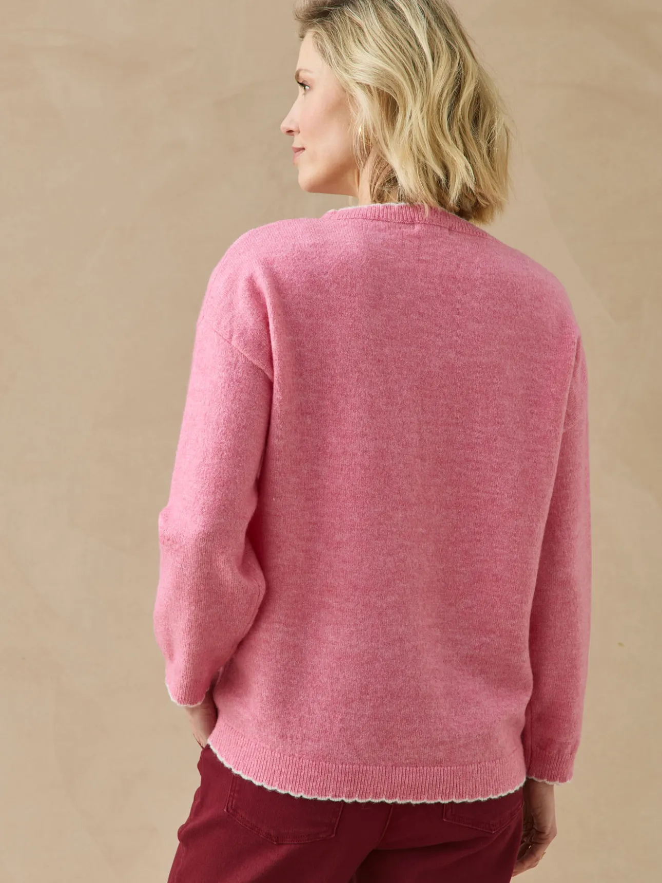 Pull classique avec laine col rond