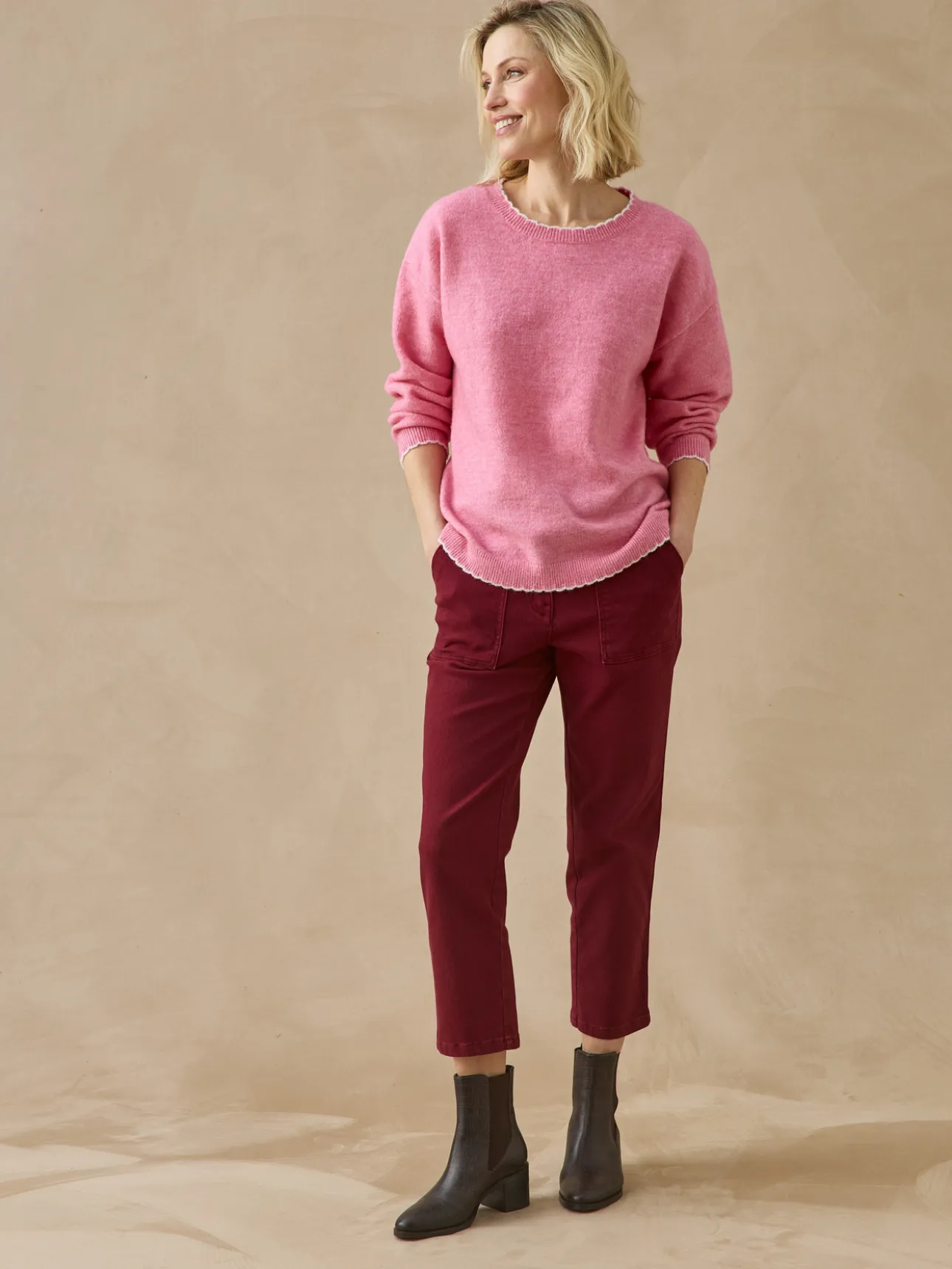 Pull classique avec laine col rond