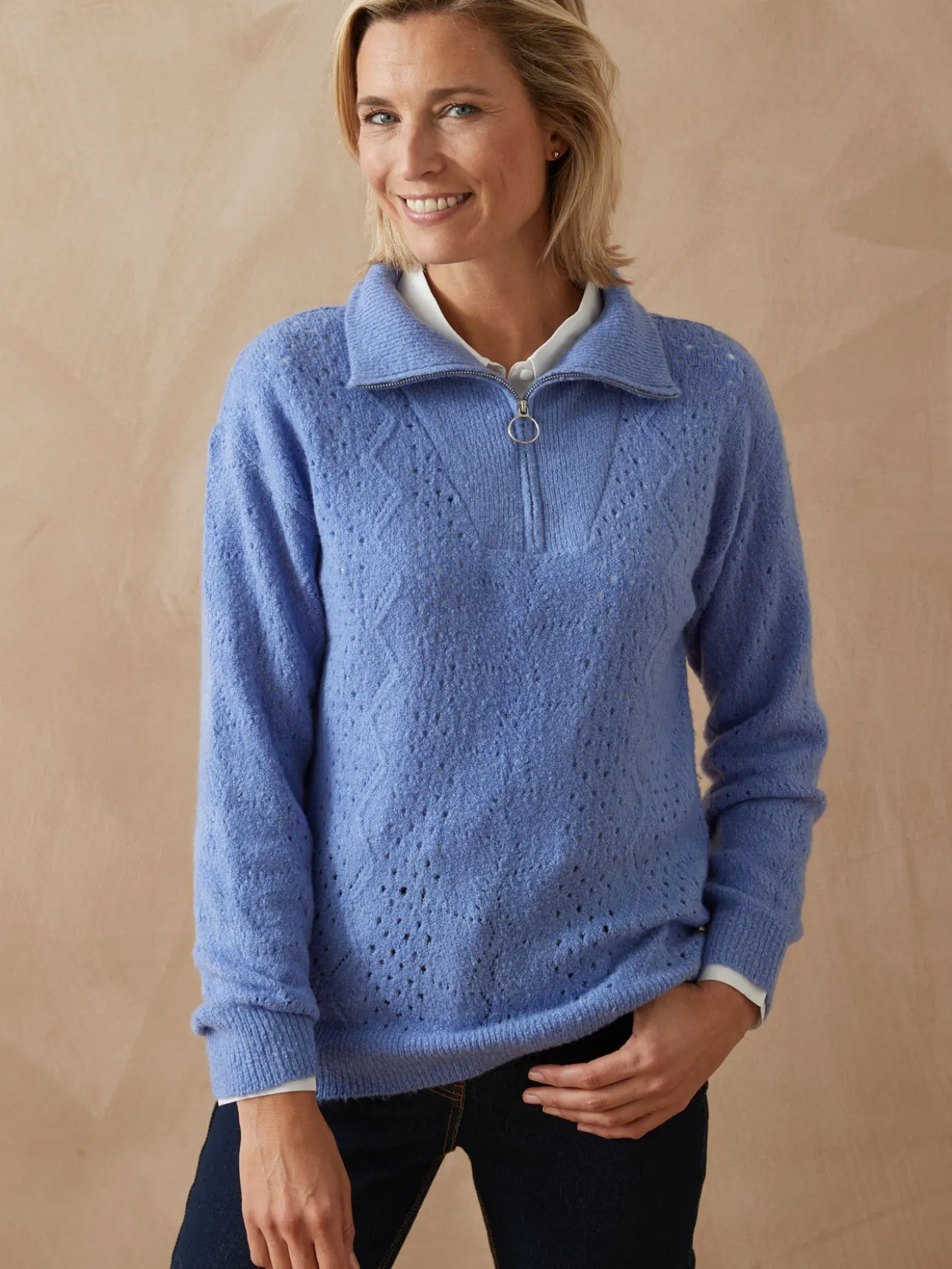 Pull col camionneur zippé