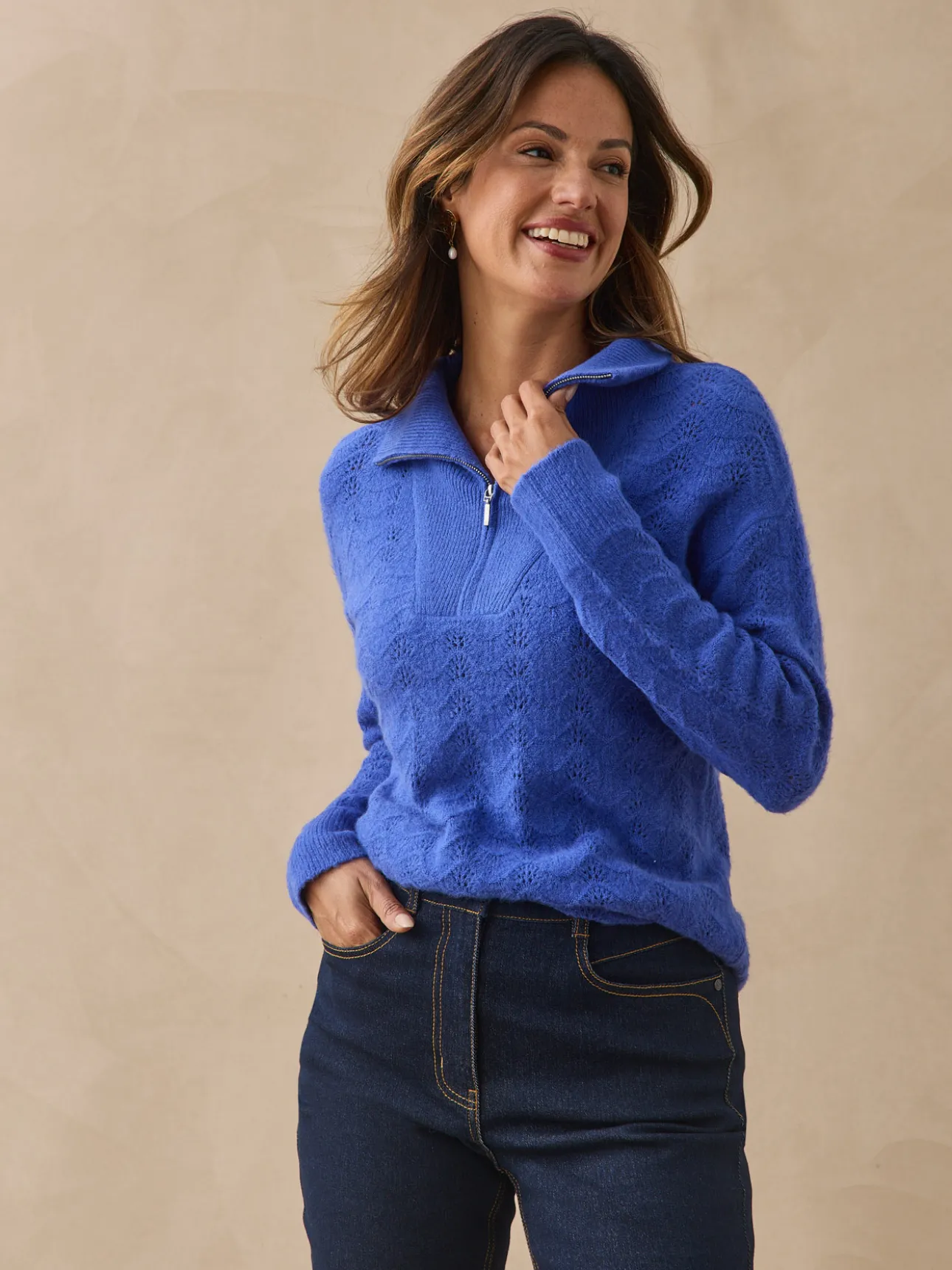 Pull col camionneur zippé
