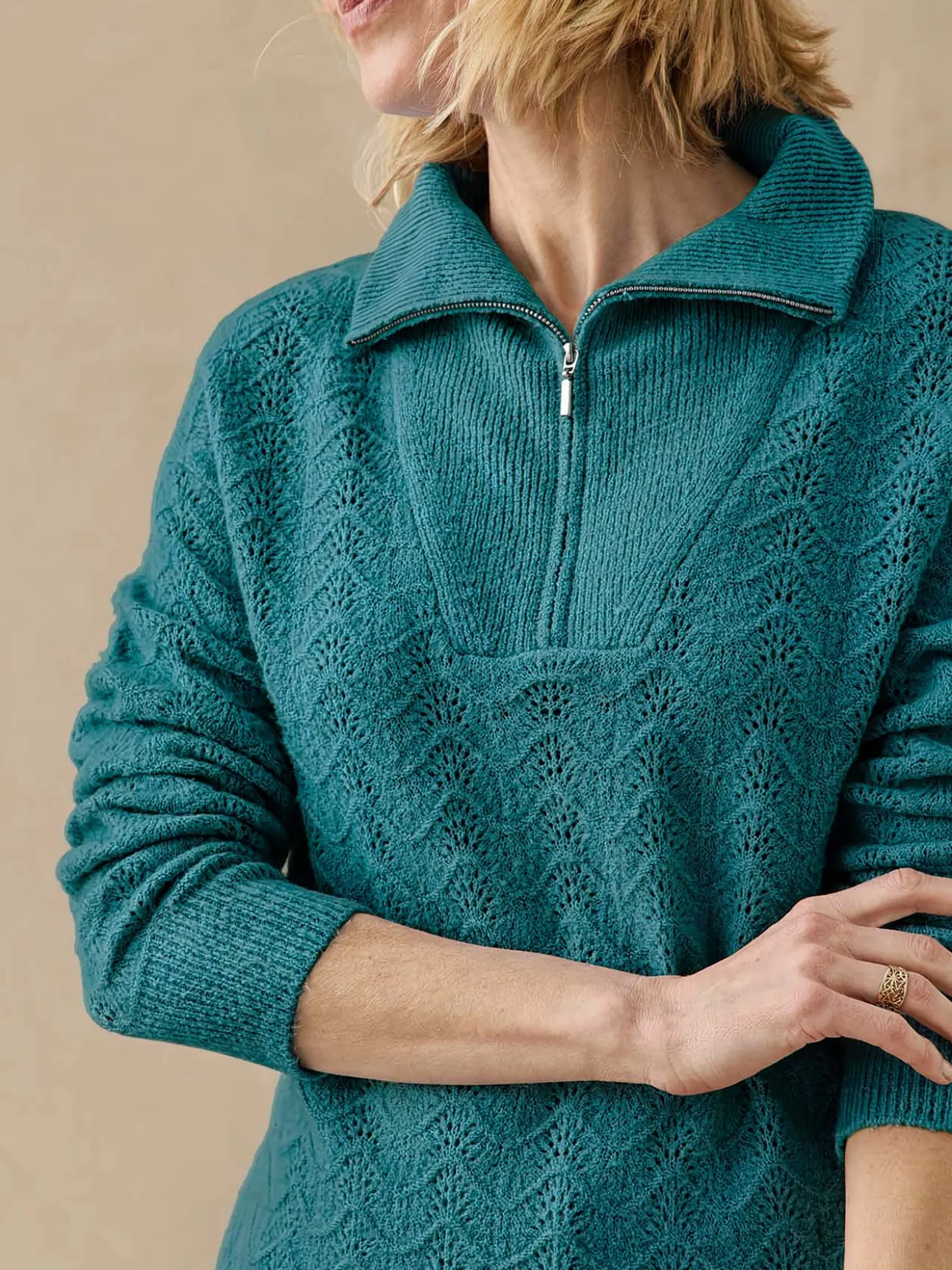 Pull col camionneur zippé