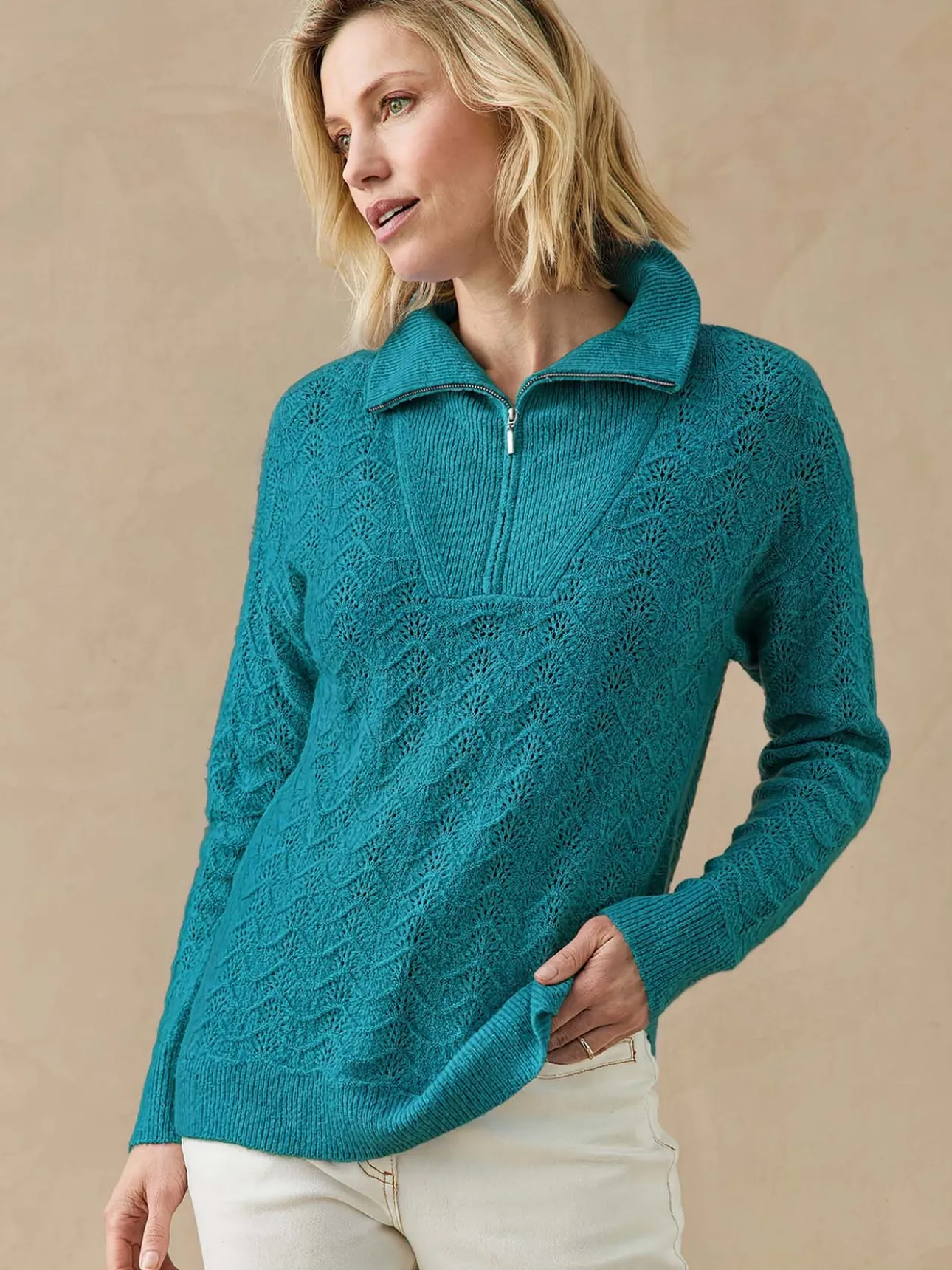 Pull col camionneur zippé