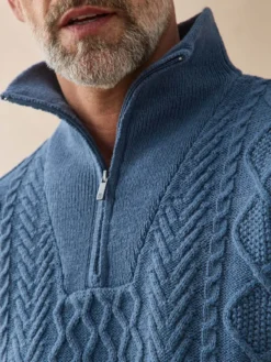 Pull col camionneur zippé 30% laine