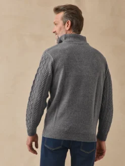 Pull col camionneur zippé 30% laine
