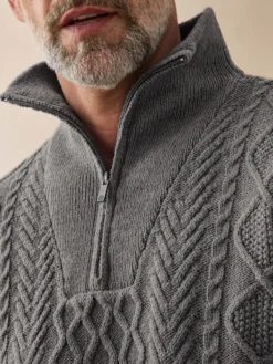 Pull col camionneur zippé 30% laine