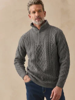 Pull col camionneur zippé 30% laine