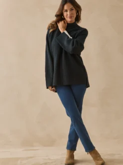 Pull col montant avec laine