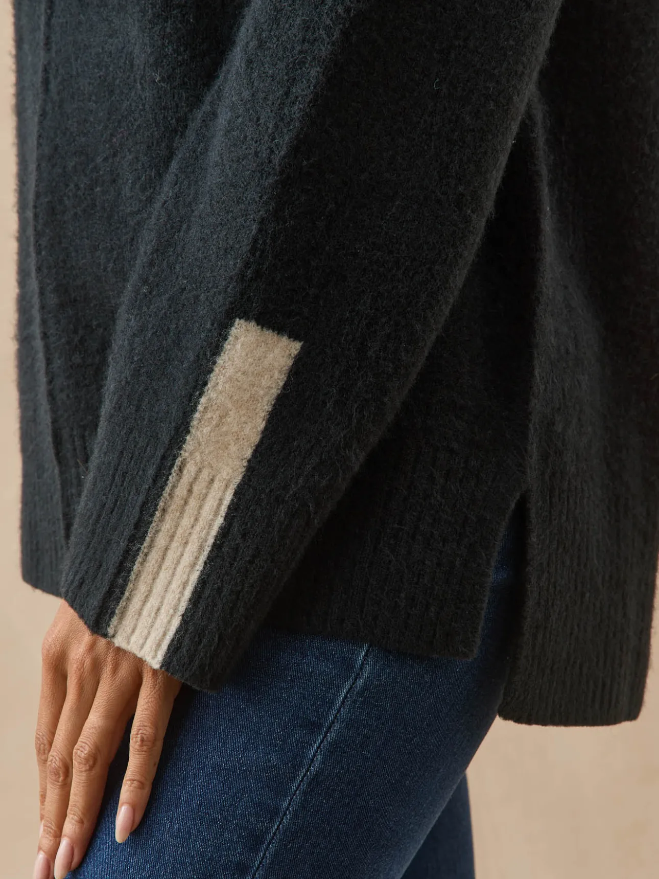 Pull col montant avec laine