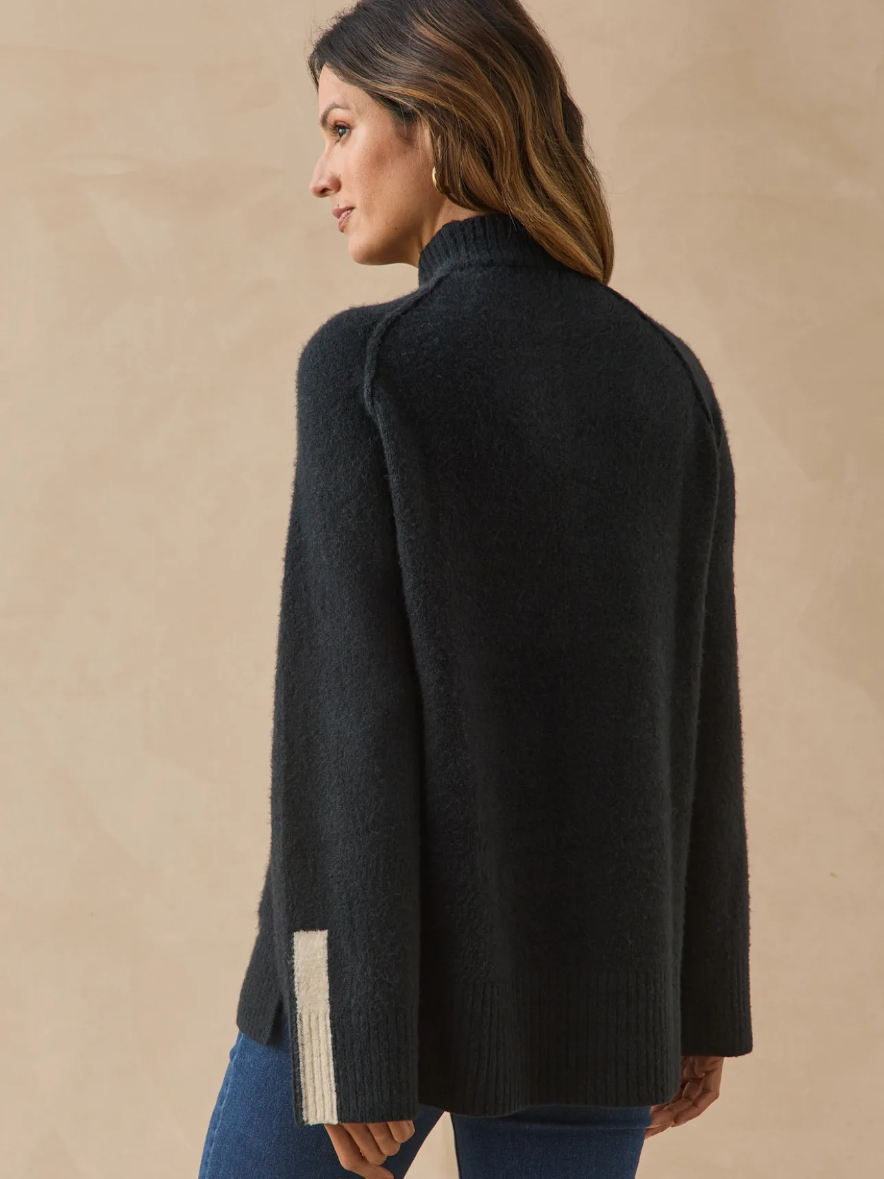 Pull col montant avec laine