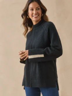 Pull col montant avec laine
