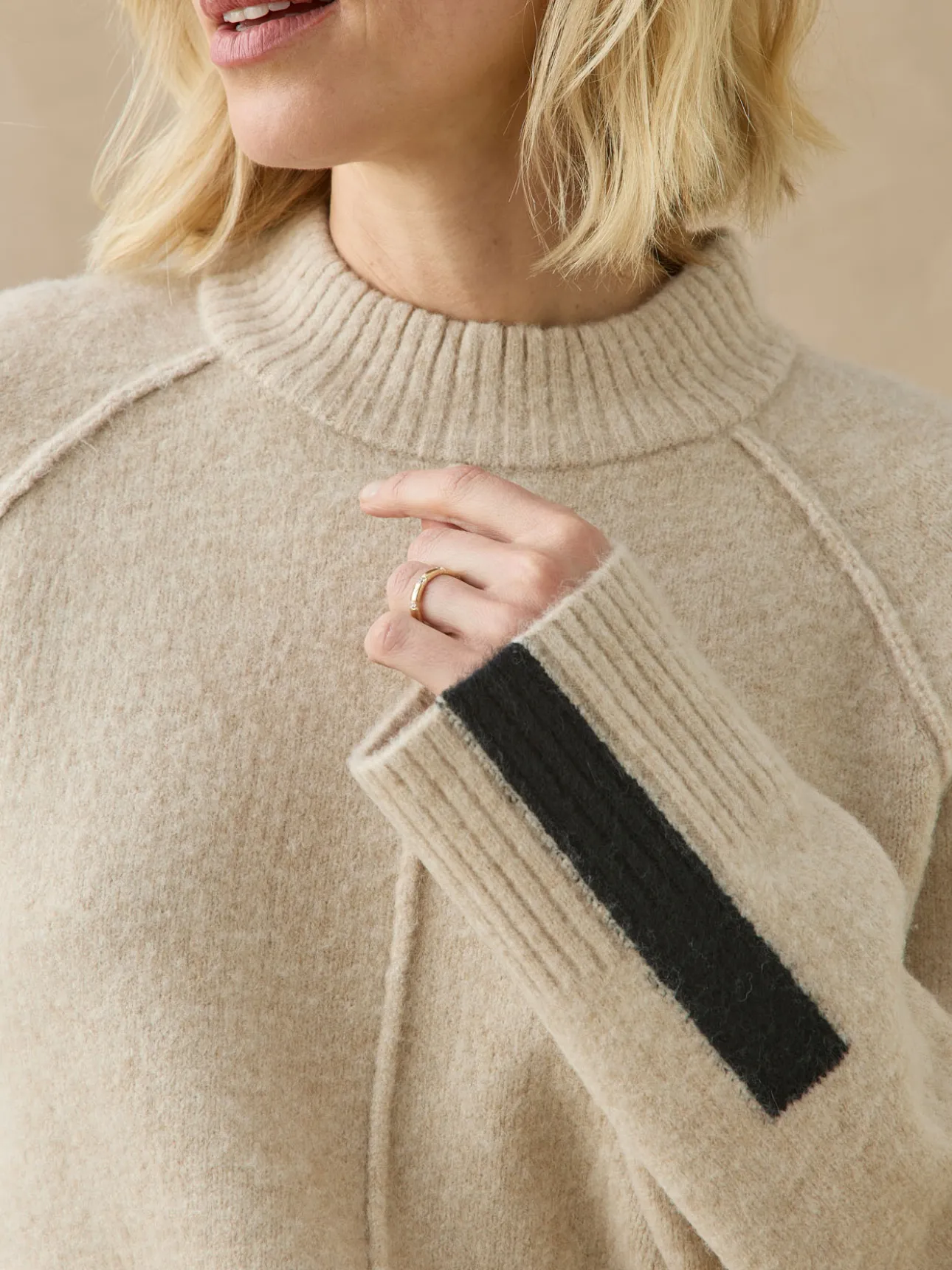 Pull col montant avec laine
