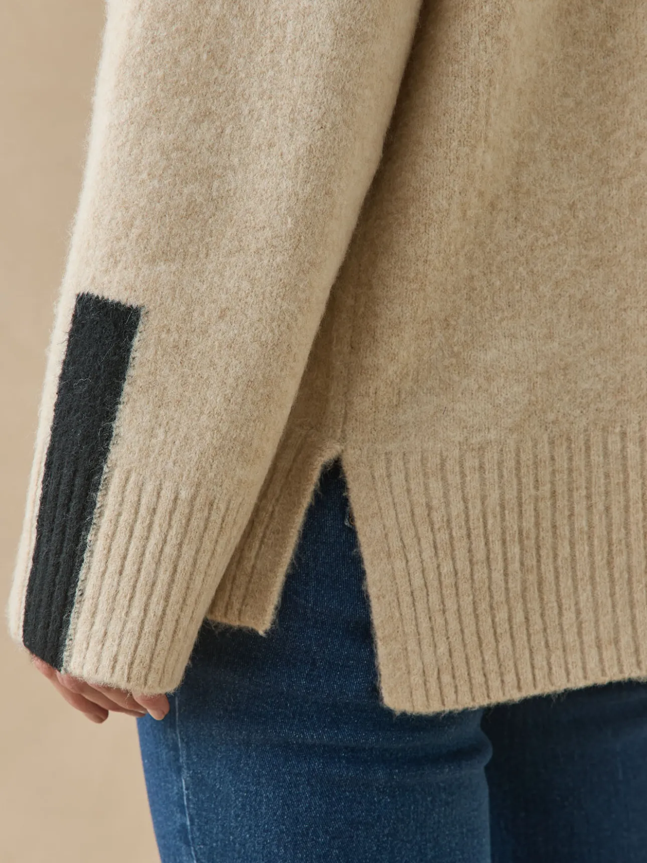 Pull col montant avec laine