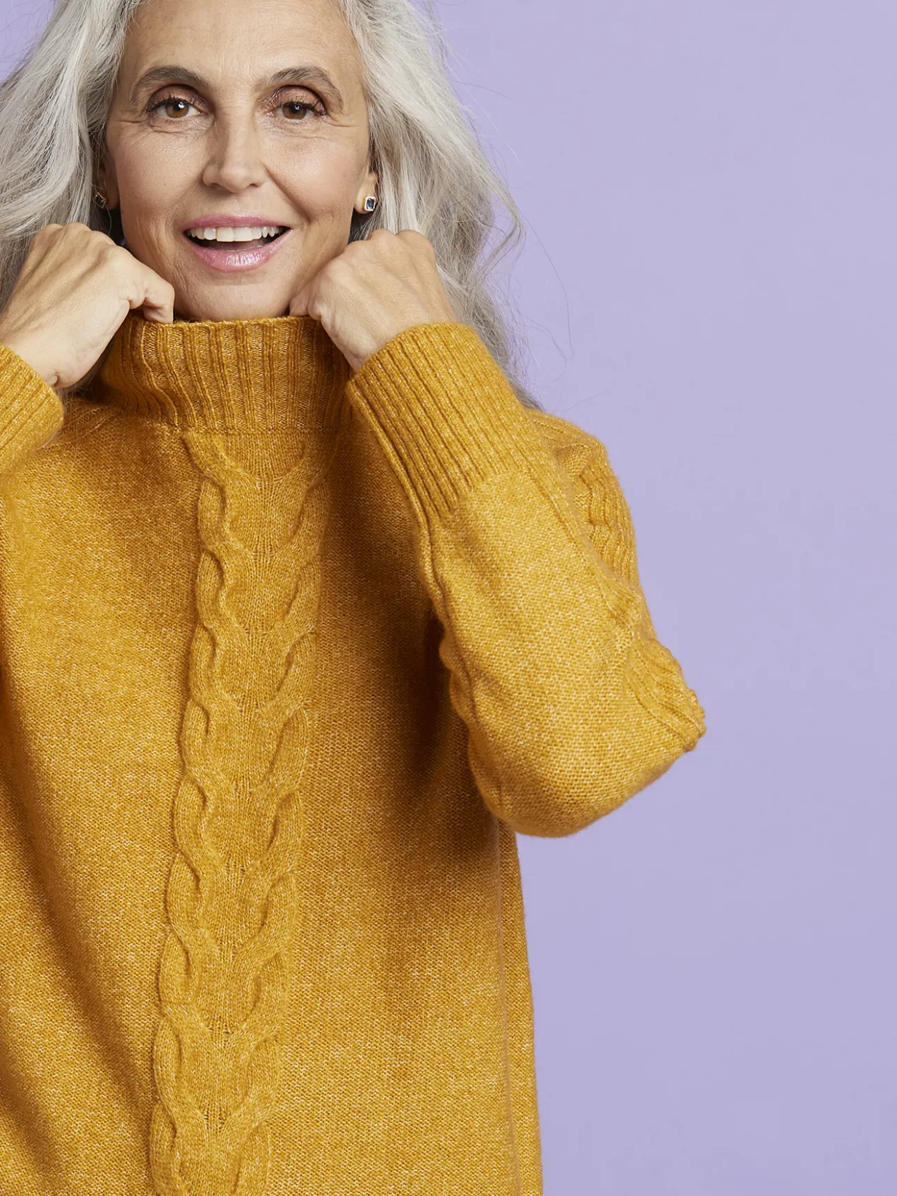 Pull col montant en jersey envers