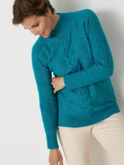 Pull col montant en jersey envers