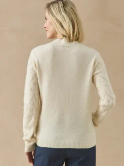 Pull col montant maille ajourée