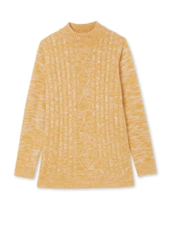 Pull col montant maille torsadée