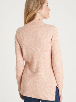 Pull col montant maille torsadée