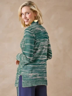 Pull col montant maille torsadée