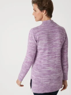 Pull col montant maille torsadée