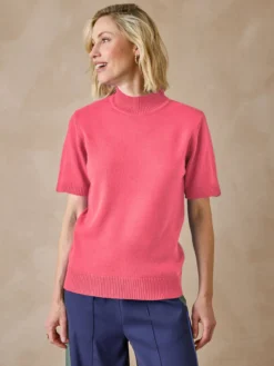 Pull col montant manches courtes