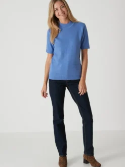 Pull col montant manches courtes
