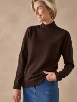 Pull col montant manches longues