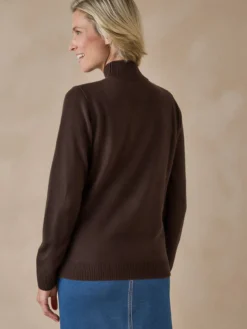 Pull col montant manches longues