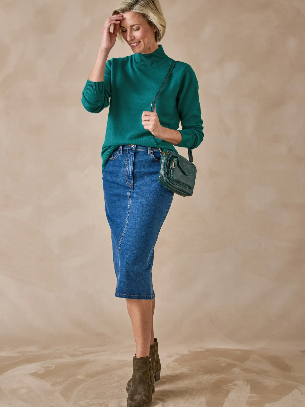 Pull col montant manches longues