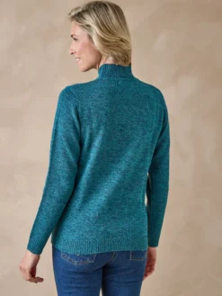 Pull col montant manches longues