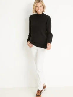 Pull col montant manches longues