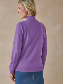 Pull col montant manches longues
