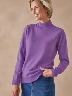 Pull col montant manches longues