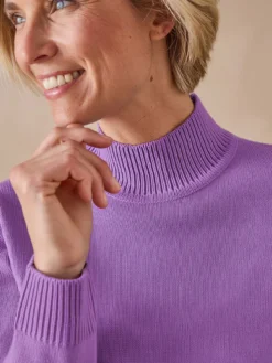 Pull col montant manches longues