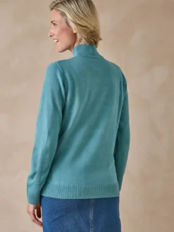 Pull col montant manches longues