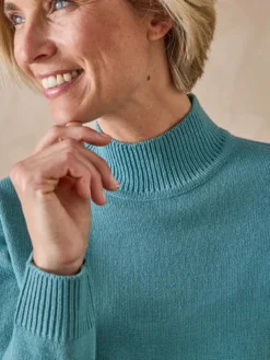 Pull col montant manches longues