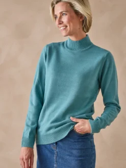 Pull col montant manches longues