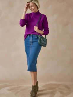 Pull col montant manches longues